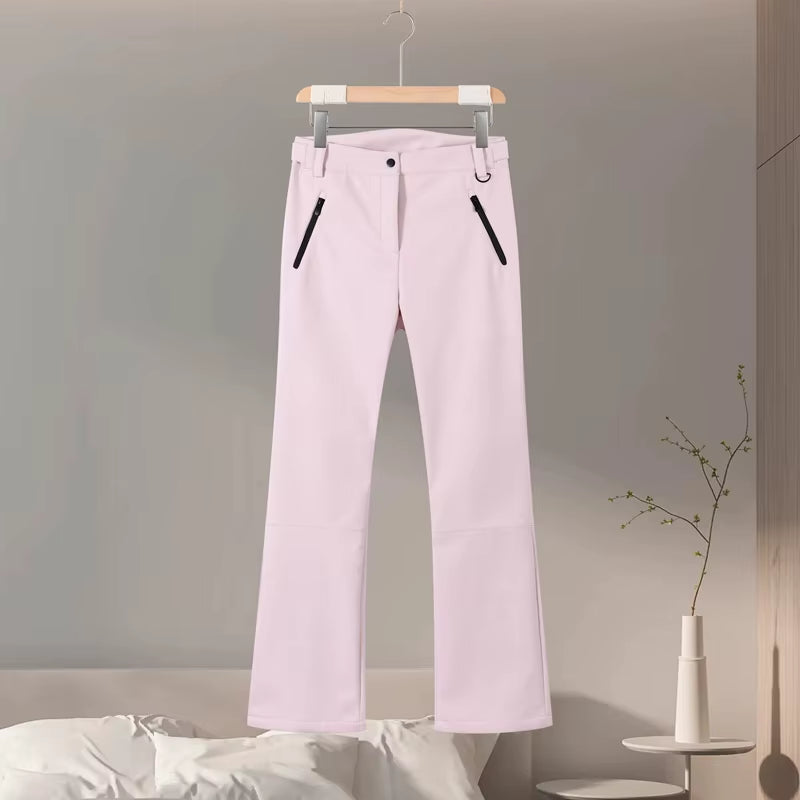 Fashion Solid Color Ski Suit Women'S Hooded Full Sleeves Zippers Warm Coats High Waist Pants 2025 Autumn Winter Lady Tracksuit