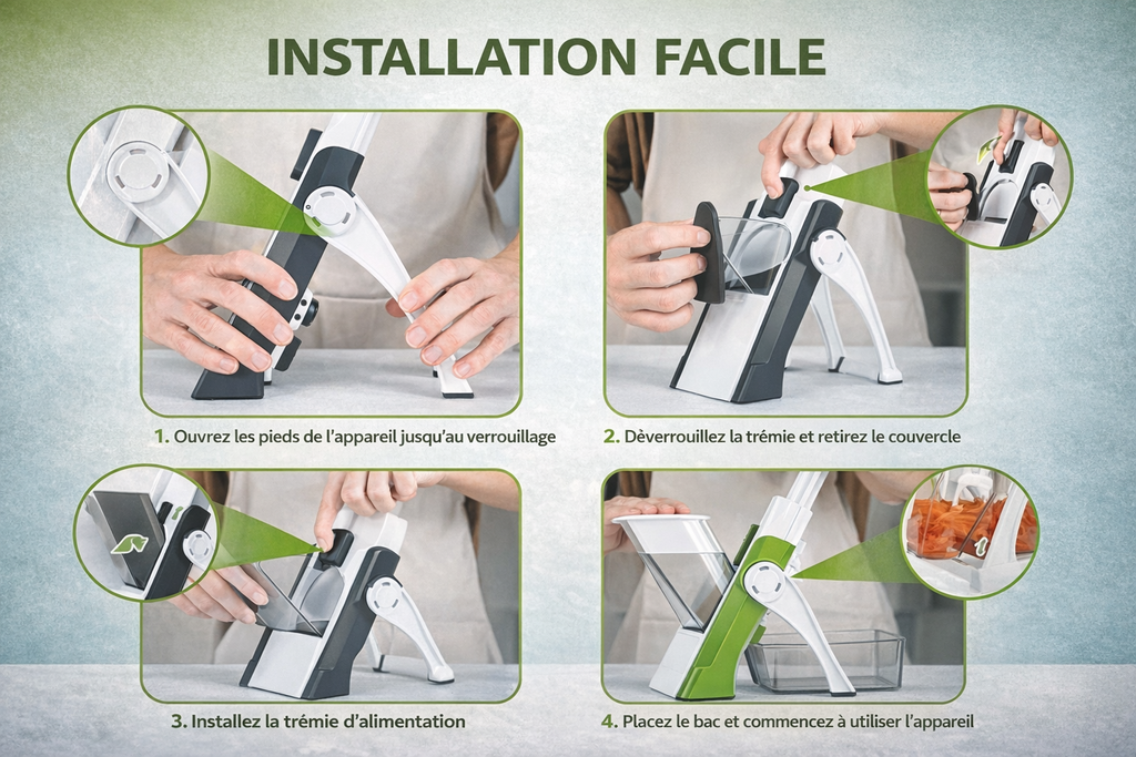 Coupe-Légumes 5-en-1 Multifonction – Râpe & Trancheuse Manuelle