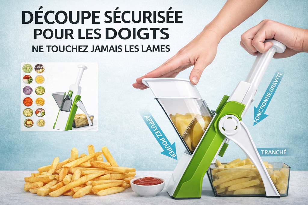 Coupe-Légumes 5-en-1 Multifonction – Râpe & Trancheuse Manuelle