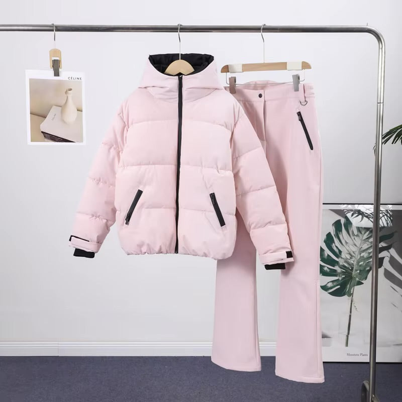 Ensemble d’hiver femme ultra chaud – Veste zippée + Pantalon confortable