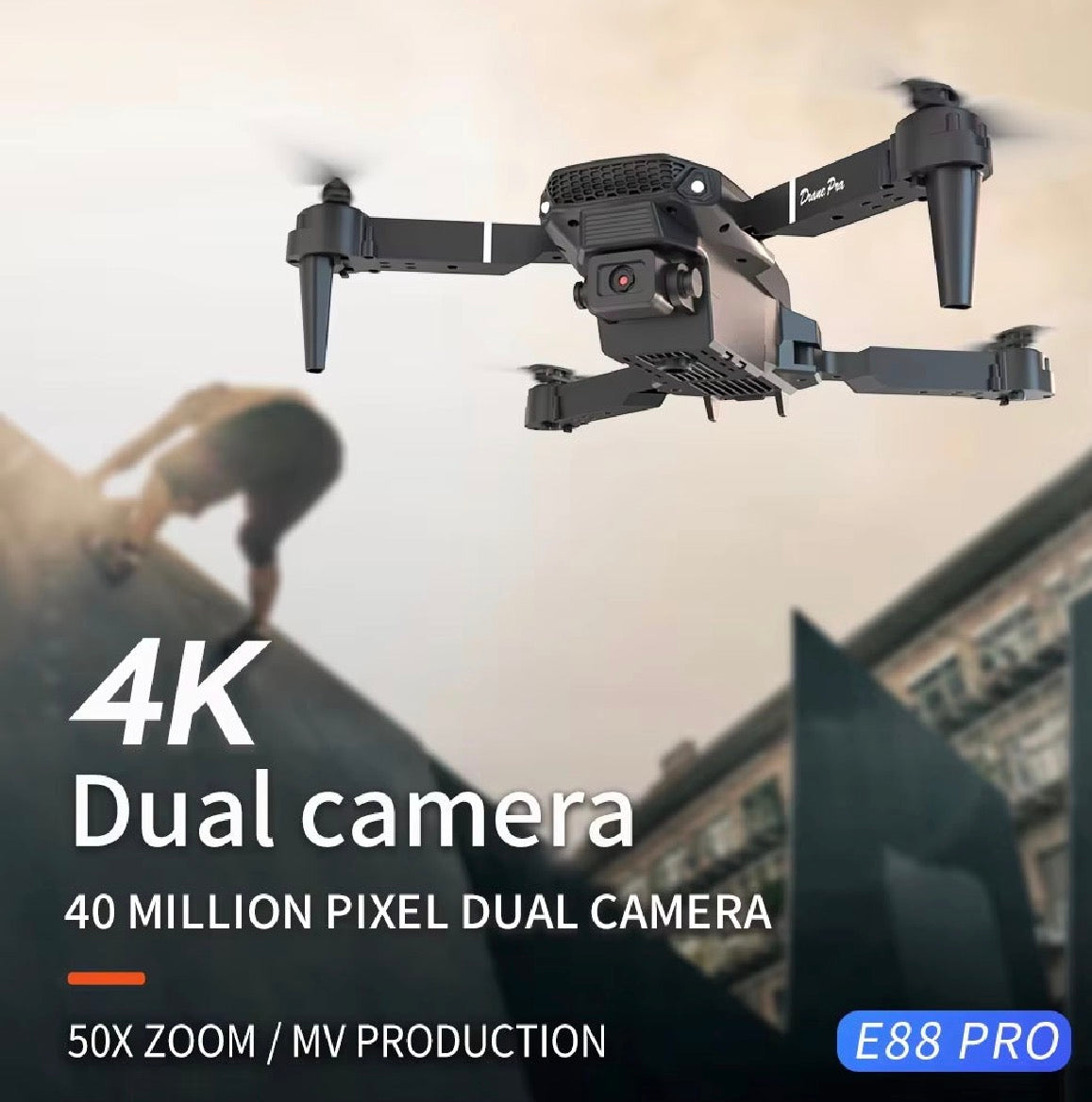 Drone E88 4K – Double caméra & FPV Wi-Fi | Idéal débutant