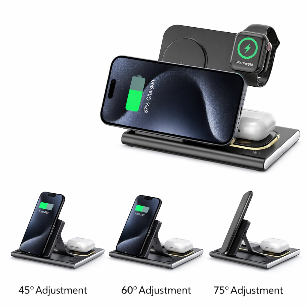 🔋 Chargeur sans fil 3-en-1- iPhone+ Apple Watch + AirPods