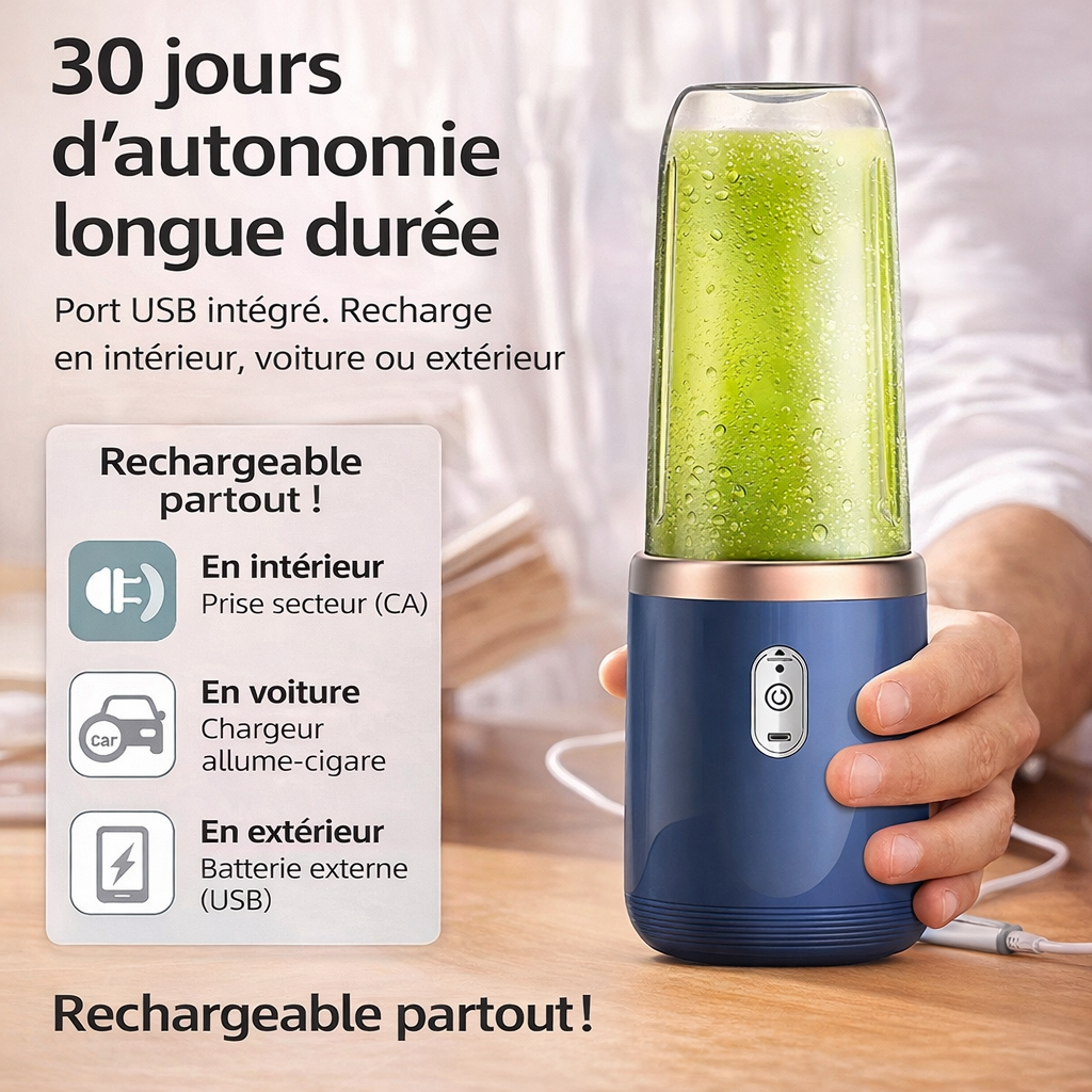 Mini blender portable USB – Mixeur smoothie compact & rechargeable