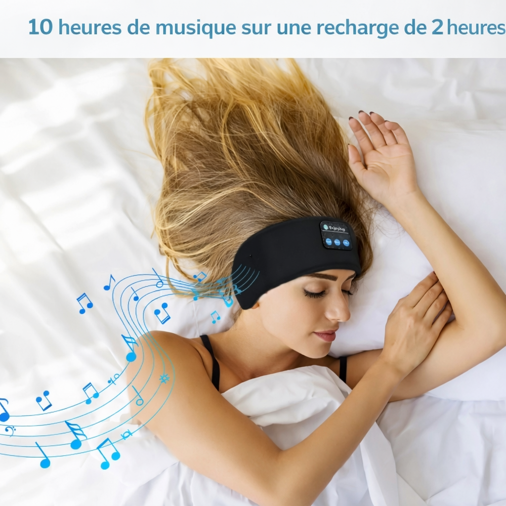 Bandeau Bluetooth pour Dormir – Écouteurs Intégrés Confort Nuit & Voyage