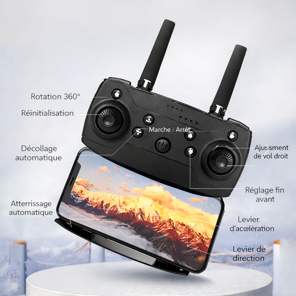 Drone E88 4K – Double caméra & FPV Wi-Fi | Idéal débutant