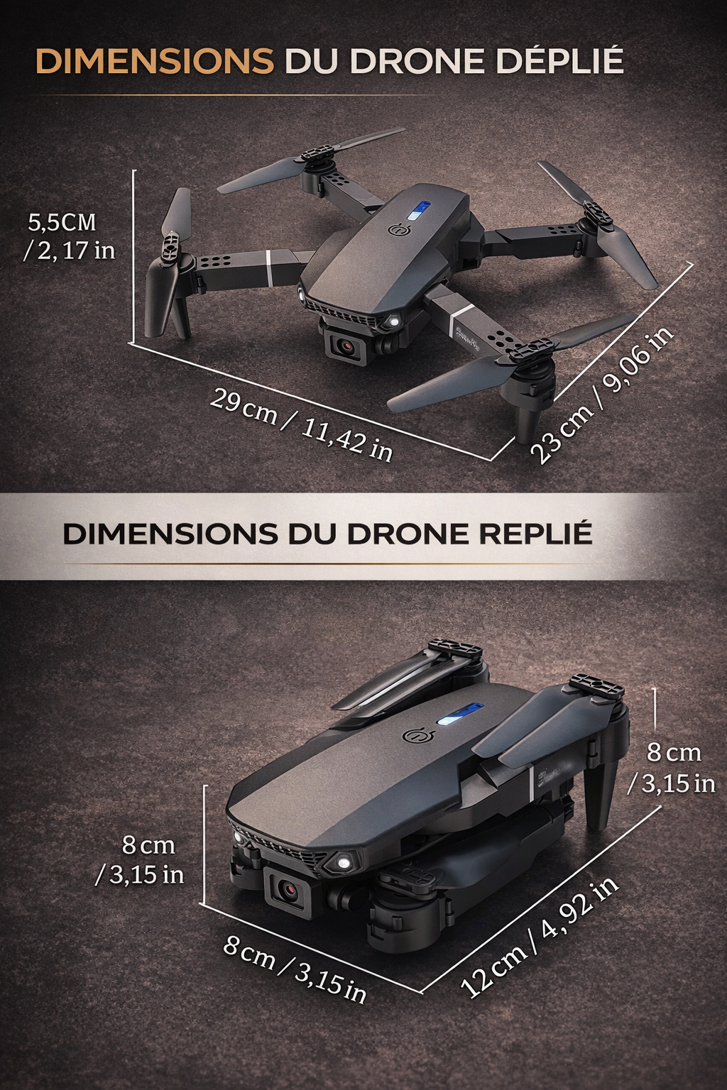 Drone E88 4K – Double caméra & FPV Wi-Fi | Idéal débutant