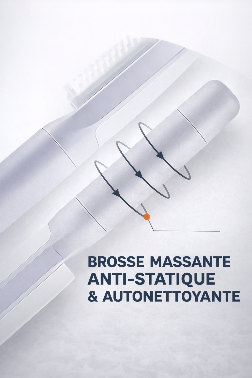 Brosse à cheveux massage cuir chevelu - technologie rotation 360°