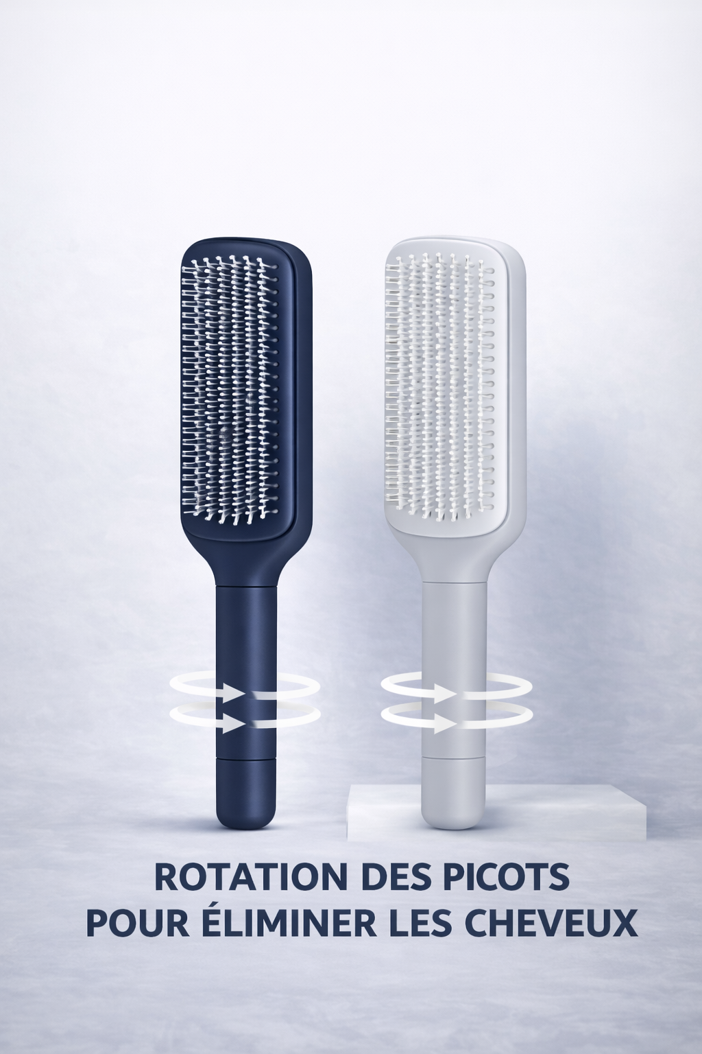 Brosse capillaire auto-nettoyante - démonstration utilisation et nettoyage