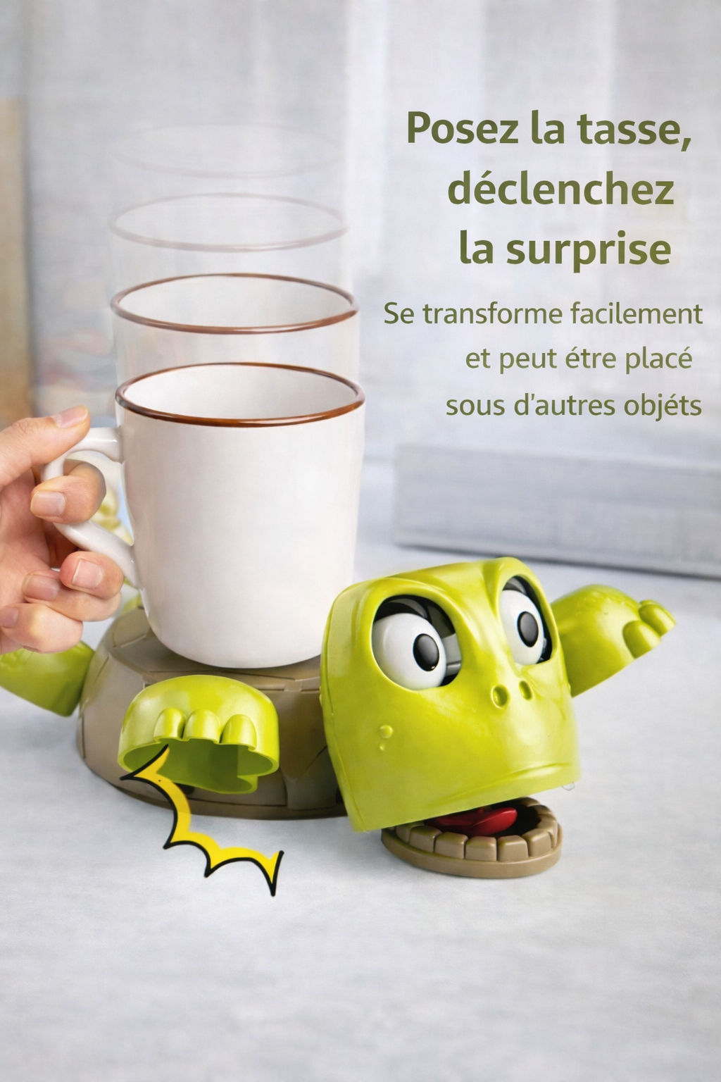 Sous-verre Tortue 3D Surprise – Support de Tasse Original & Décoratif